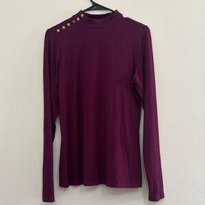 Downeast large Elegant Burgundy Long Sleeve Top